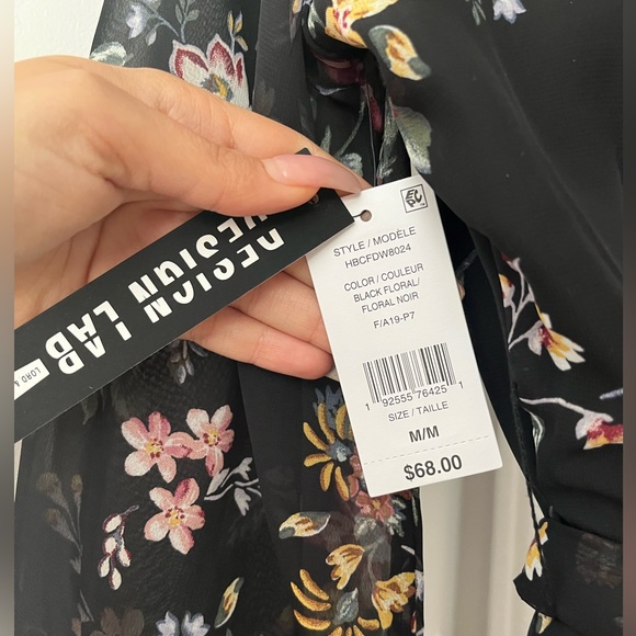 Design Lab Lord & Taylor Black Floral Mini Dress - Picture 3 of 5